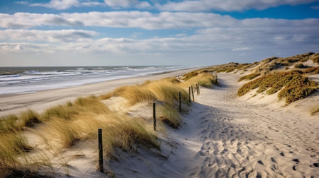 Generative AI : belgian seashore in the north seaの素材