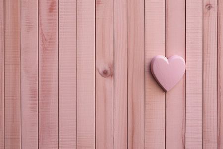 Generative AI : heart on wooden wallの素材