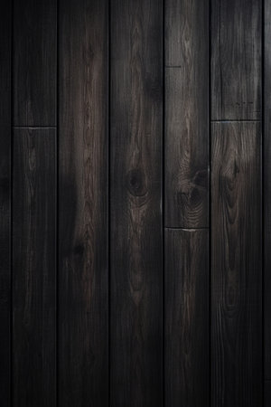 Generative AI : wooden planks background with black vignette bordersの素材