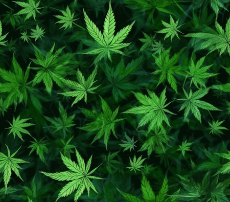 Generative AI : cannabis leaves backgroundの素材