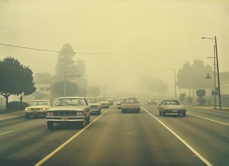 Generative AI : traffic and fogの素材