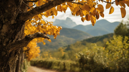 Generative AI : Autumnal landscape in Peneda Geres National Park Portugalの素材