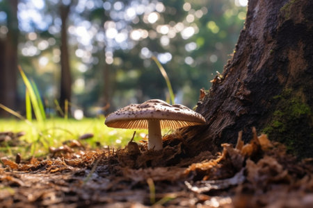 Generative AI : Boletus edulis in a forestの素材