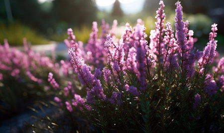 Generative AI : Daboecia cantabrica or Heather of Vizcaya deep pink flowers bloomingの素材