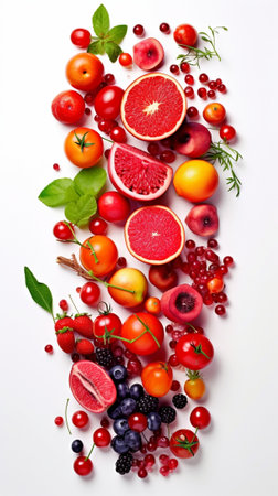 Generative AI : Ingredients for making red fruits jam top viewの素材