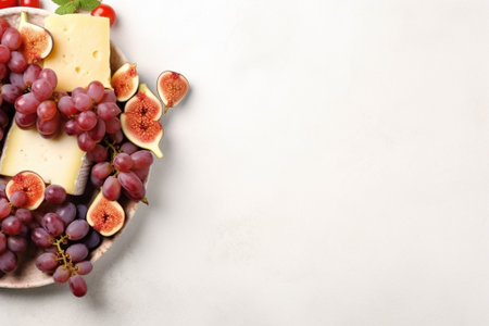 Generative AI : Figs red grapes and knifeの素材