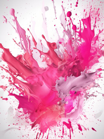 Generative AI : abstract pink background with splashes square formatの素材