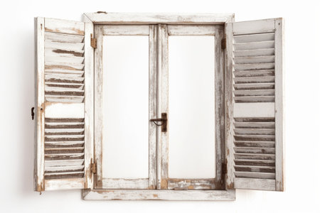 Generative AI : white painting shelling on an old window grass abstract backgroの素材