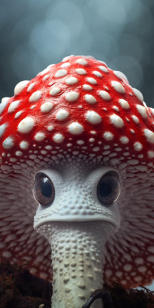 Generative AI : close up of amanita muscariaの素材