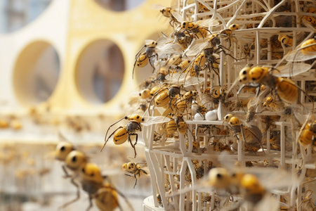 Generative AI : insects hotel manmade with recycled materialsの素材