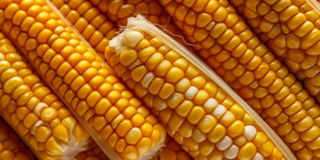 Generative AI : Ears of maize close upの素材