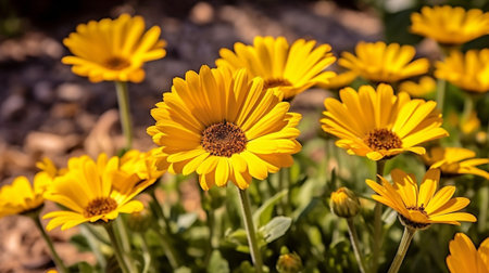 Generative AI : Glandular Cape marigold purple flowers blooming in springの素材