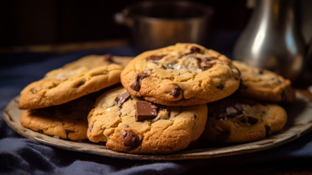 Generative AI : Home made chocolate chip cookiesの素材