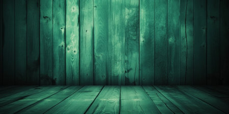 Generative AI : green wooden backgroundの素材