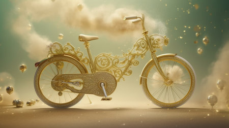 Generative AI : golden bikeの素材