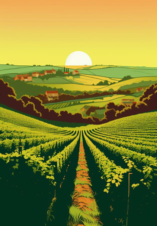 Generative AI : green vineyardの素材