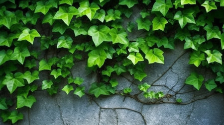Generative AI : green wall with ivyの素材