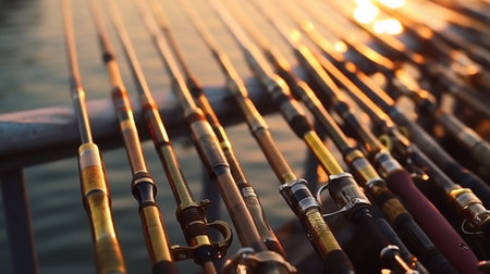 Generative AI : Fishing rods in the portuguese atlantic coastlineの素材