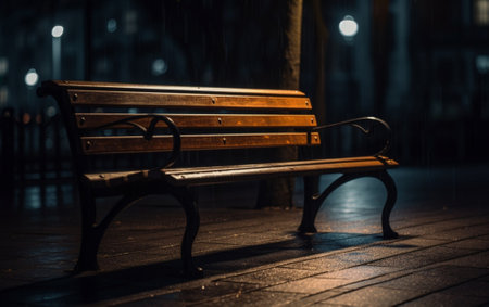 Generative AI : empty bench sad backgroundの素材
