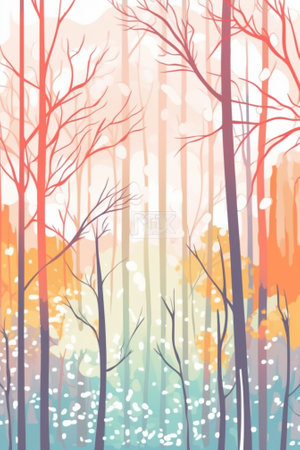 Generative AI : abstract springtime forest backgroundの素材