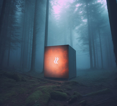 Generative AI : fog in the woodsの素材