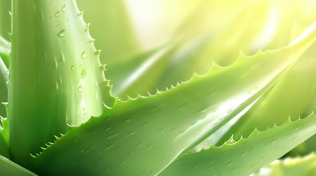 Generative AI : Aloe vera plant close upの素材
