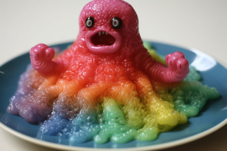 Generative AI : Detail of boiled octpus on a dishの素材