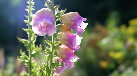 Generative AI : Digitalis purpurea flowering in springの素材
