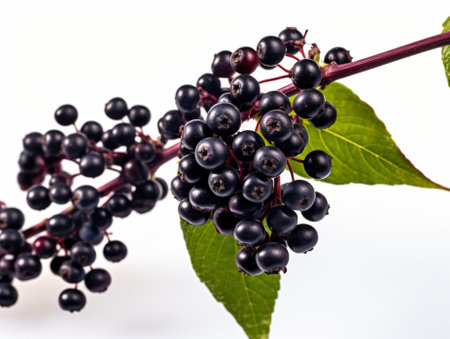 Generative AI : Phytolacca americana invasive plant with summer berriesの素材
