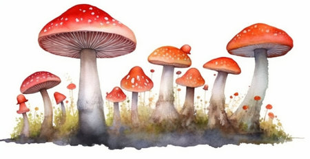 Generative AI : amanita muscaria mushroomsの素材