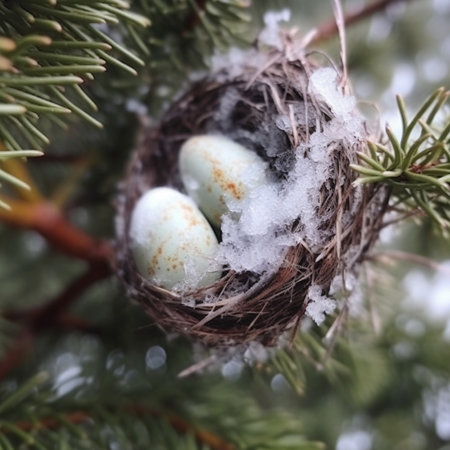 Generative AI : new conifer tree neddles growingの素材