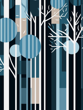 Generative AI : abstract blue forestの素材