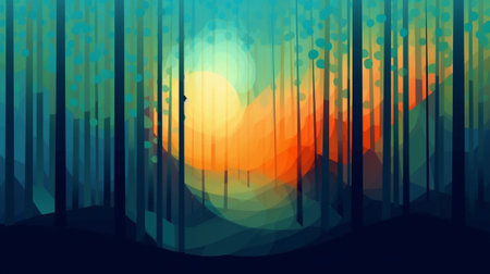 Generative AI : abstract forestの素材