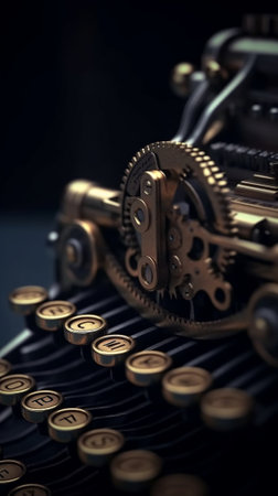 Generative AI : old typewriter close upの素材