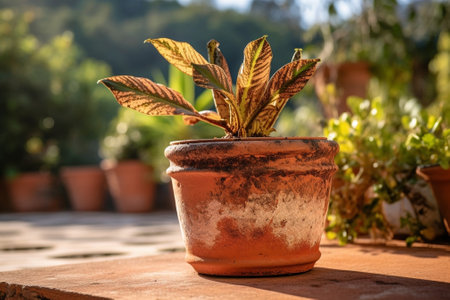 Generative AI : Huernia plant in brown potの素材