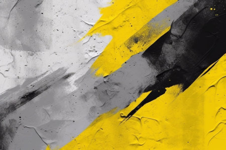 Generative AI : Grey mixed with yellow crumpled background paper textureの素材