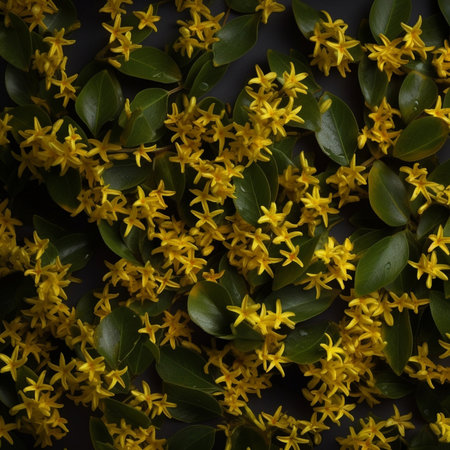 Generative AI : Orange Jessamine leaves texture closeupの素材
