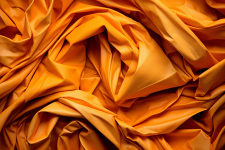 Generative AI : orange crumpled paper surface texture close upの素材