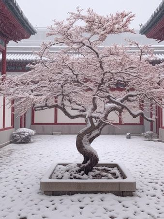 Generative AI : Snowy orchid treeの素材