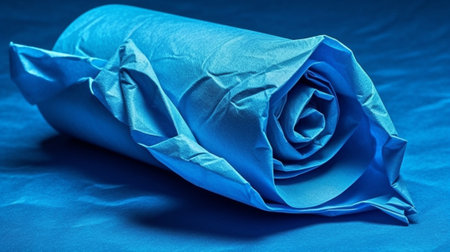 Generative AI : Crumpled blue paper surface textureの素材