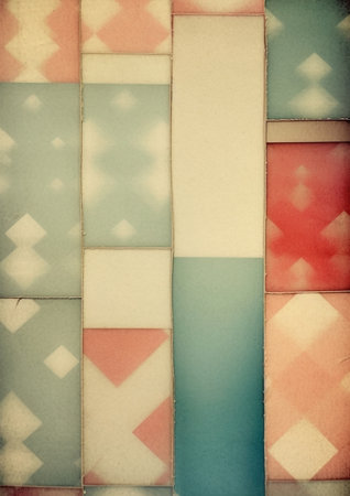 Generative AI : Red pink paper texture background surface with square lines cross patternの素材
