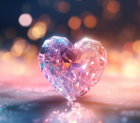 Generative AI : Heart and bokehの素材