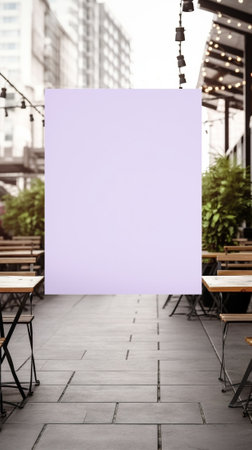 Generative AI : White cup with purple dessert and notebooks at outdoorの素材