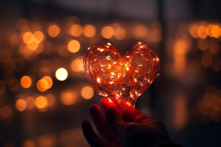 Generative AI : Heart and bokehの素材