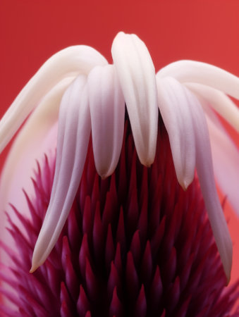 Generative AI : White and pink gerbera flower macro closeupの素材