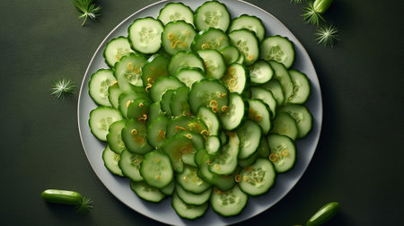 Generative AI : cucumber avocado saladの素材