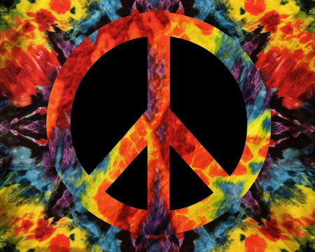 Generative AI : peace sign tie dye pattern abstract backgroundの素材