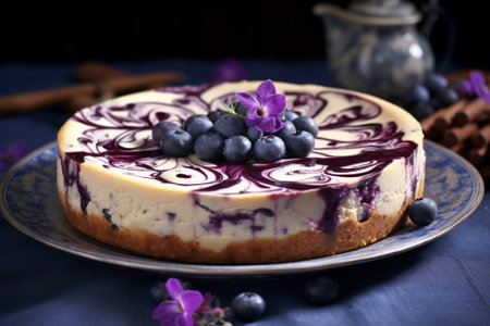 Generative AI : blueberry cheesecakeの素材