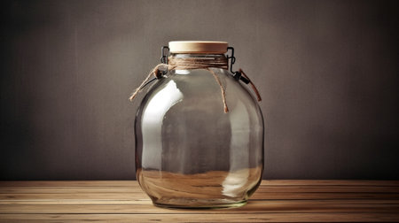 Generative AI : glass bottle of cold water on wooden table backgroundの素材