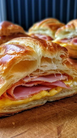 Generative AI : croissant ham cheeseの素材